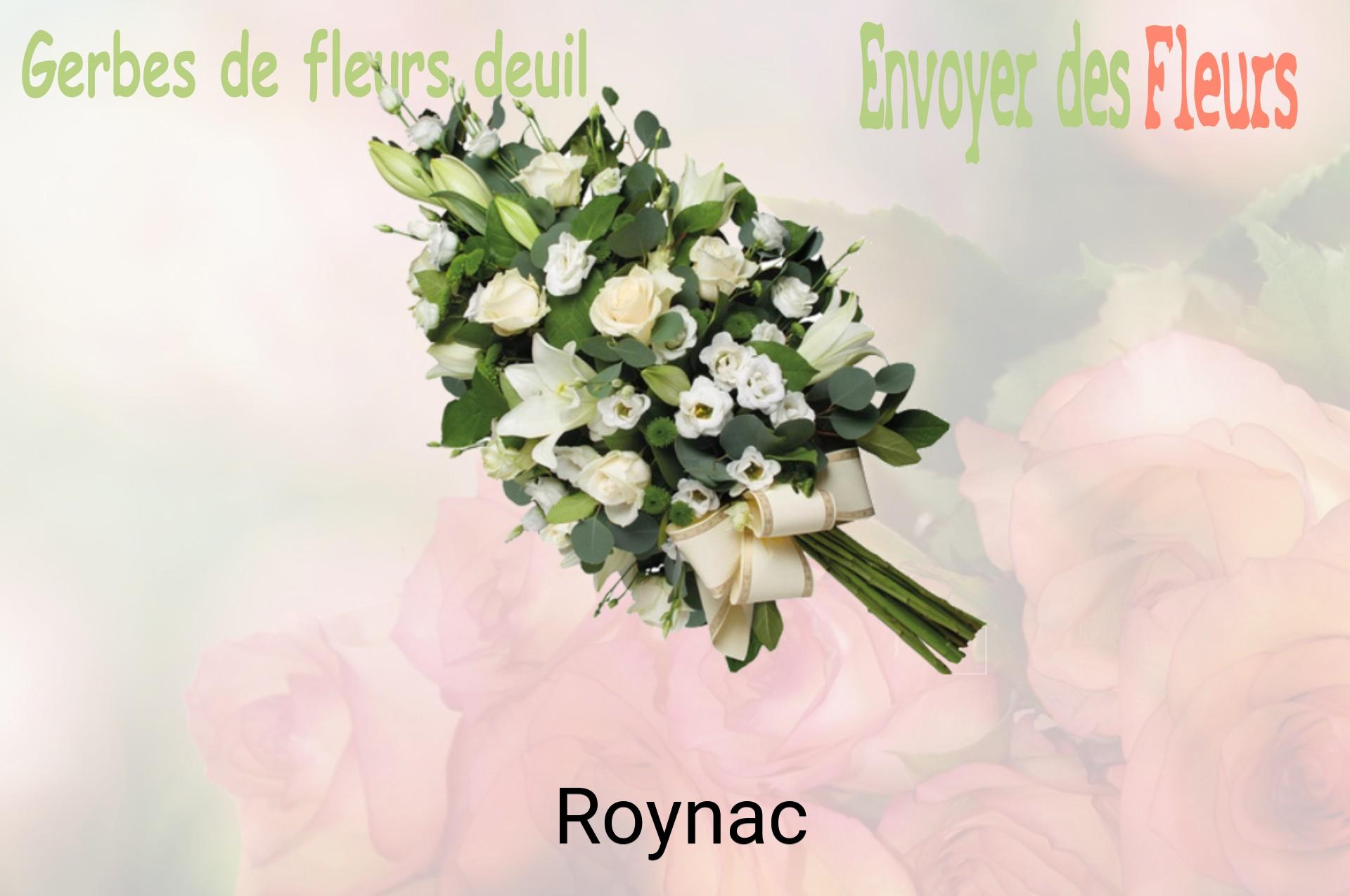 Gerbe de fleurs de deuil livrée à Roynac